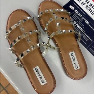Steve Madden Women's Silver Studded Sandals
